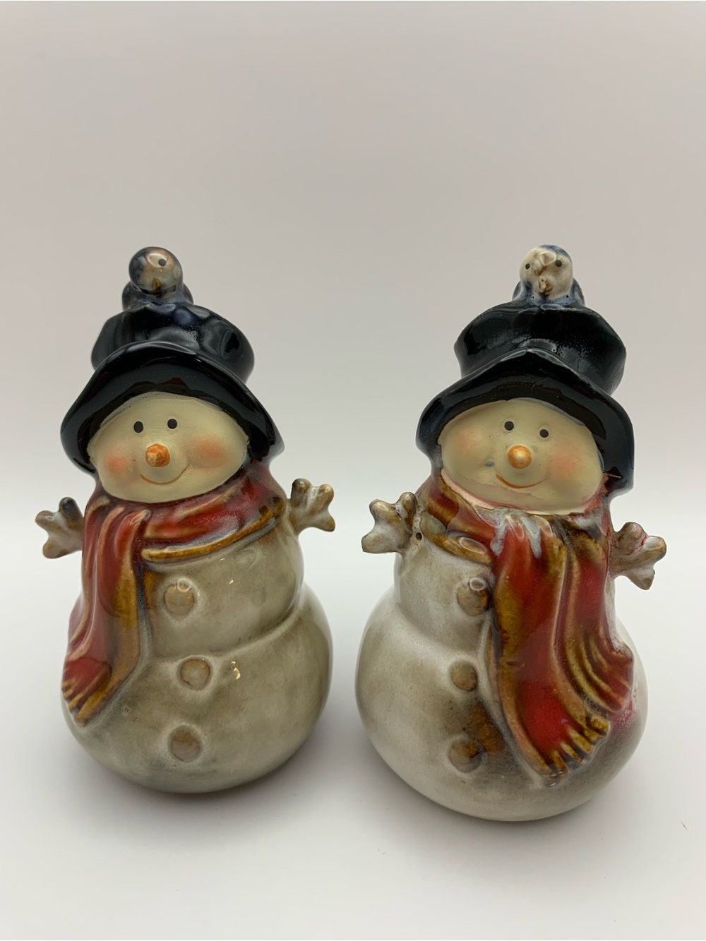 Christmas Snowman Salt & Pepper Shaker Set Kirklands Potters Garden Ceramic